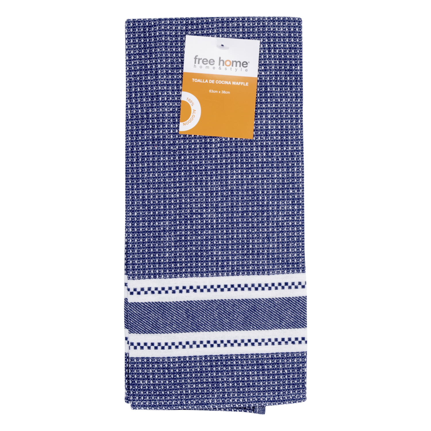 Toalla De Cocina Waffle Azul FREE HOME