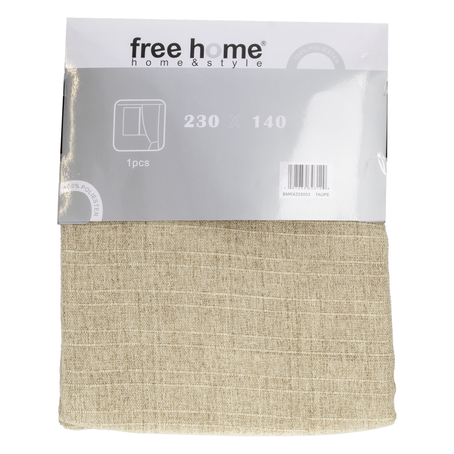 Cortina De Área Solida Aurora Taupe FREE HOME 140X230Cm