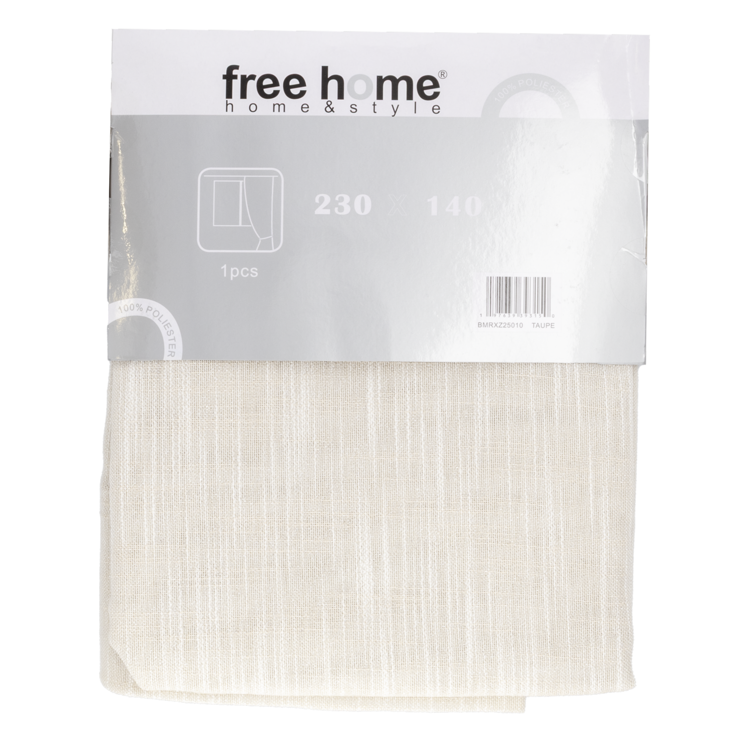 Cortina De Área Solida Giorgia Taupe FREE HOME 140X230Cm
