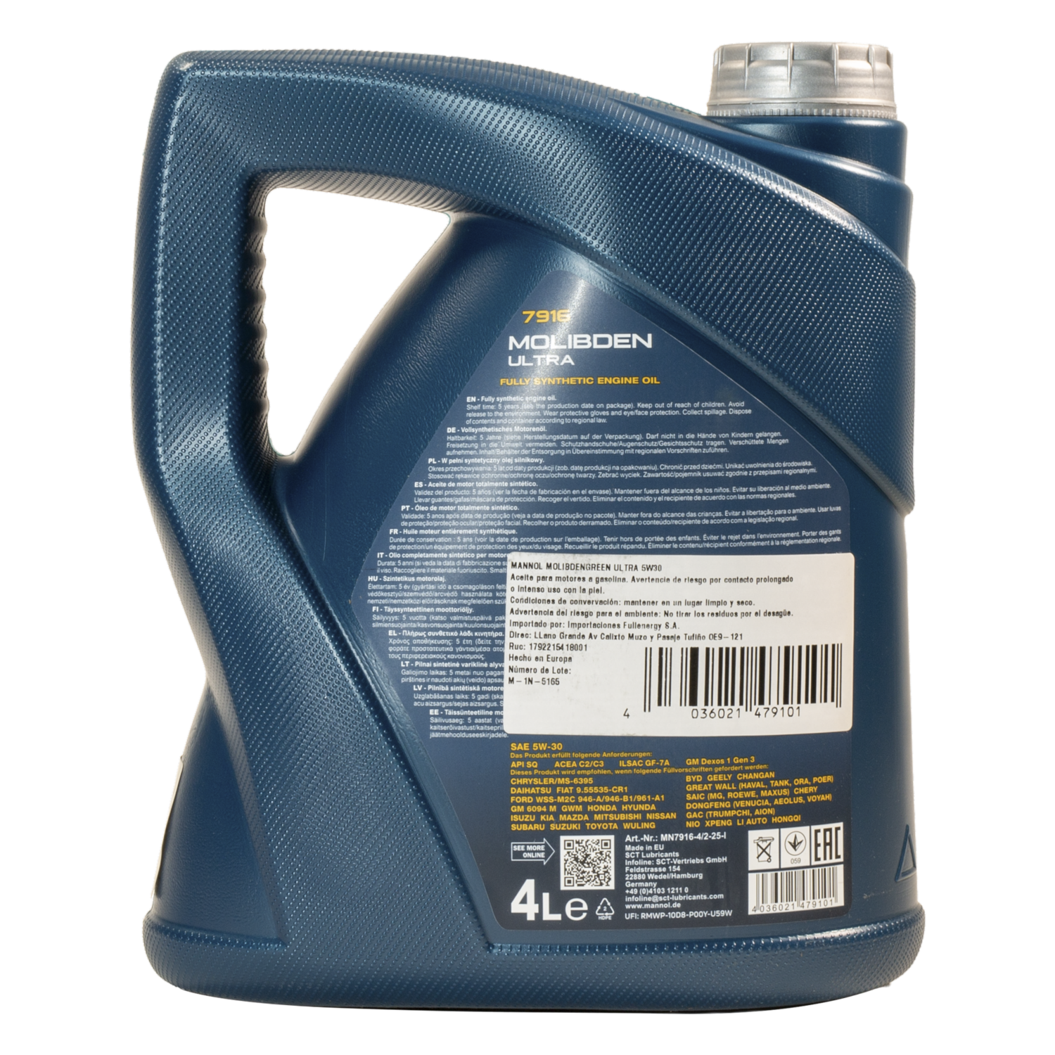 Aceite Para Auto Molibden Green Ultra 5W30 MANNOL 4000 Ml