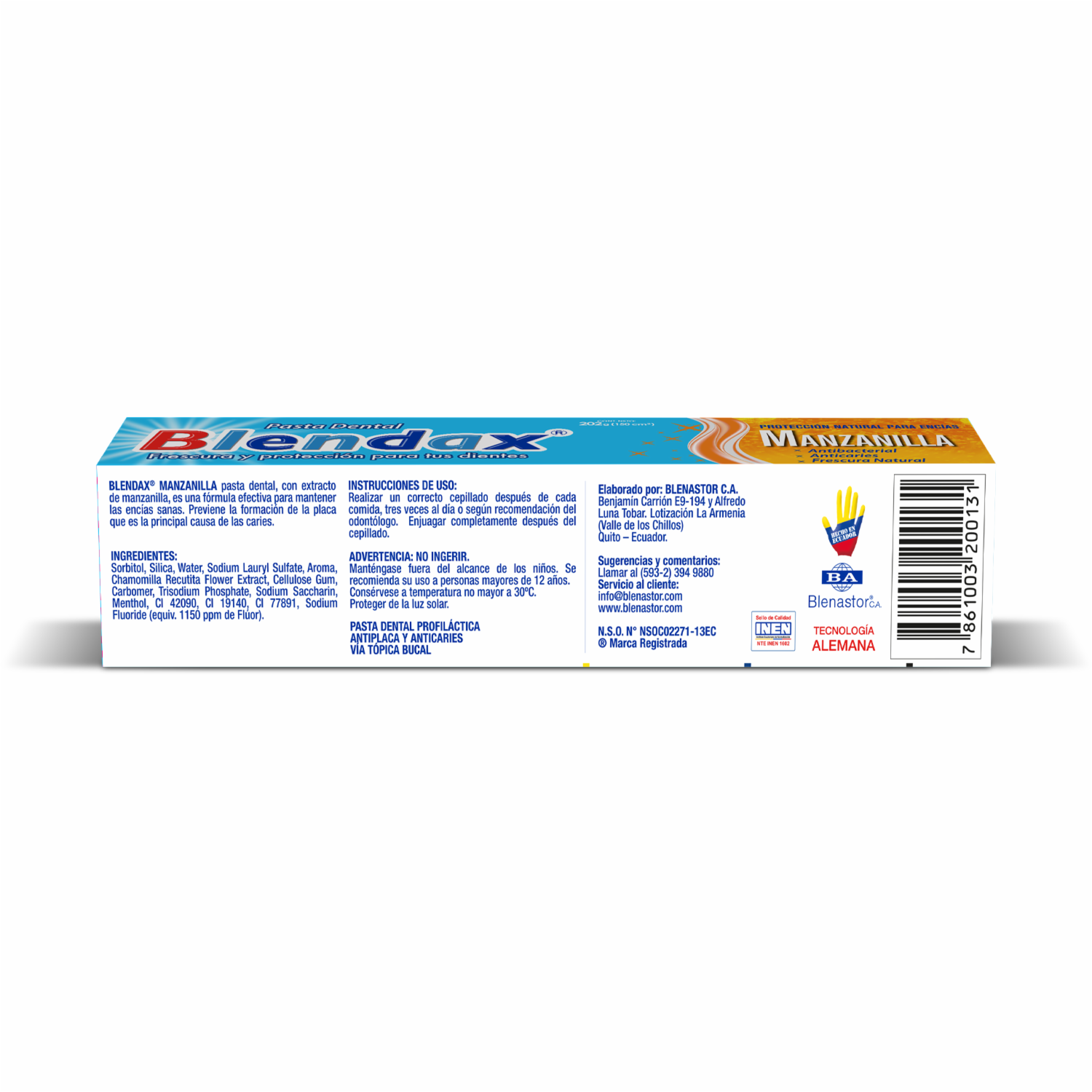Pasta Dental Manzanilla BLENDAX 202 G