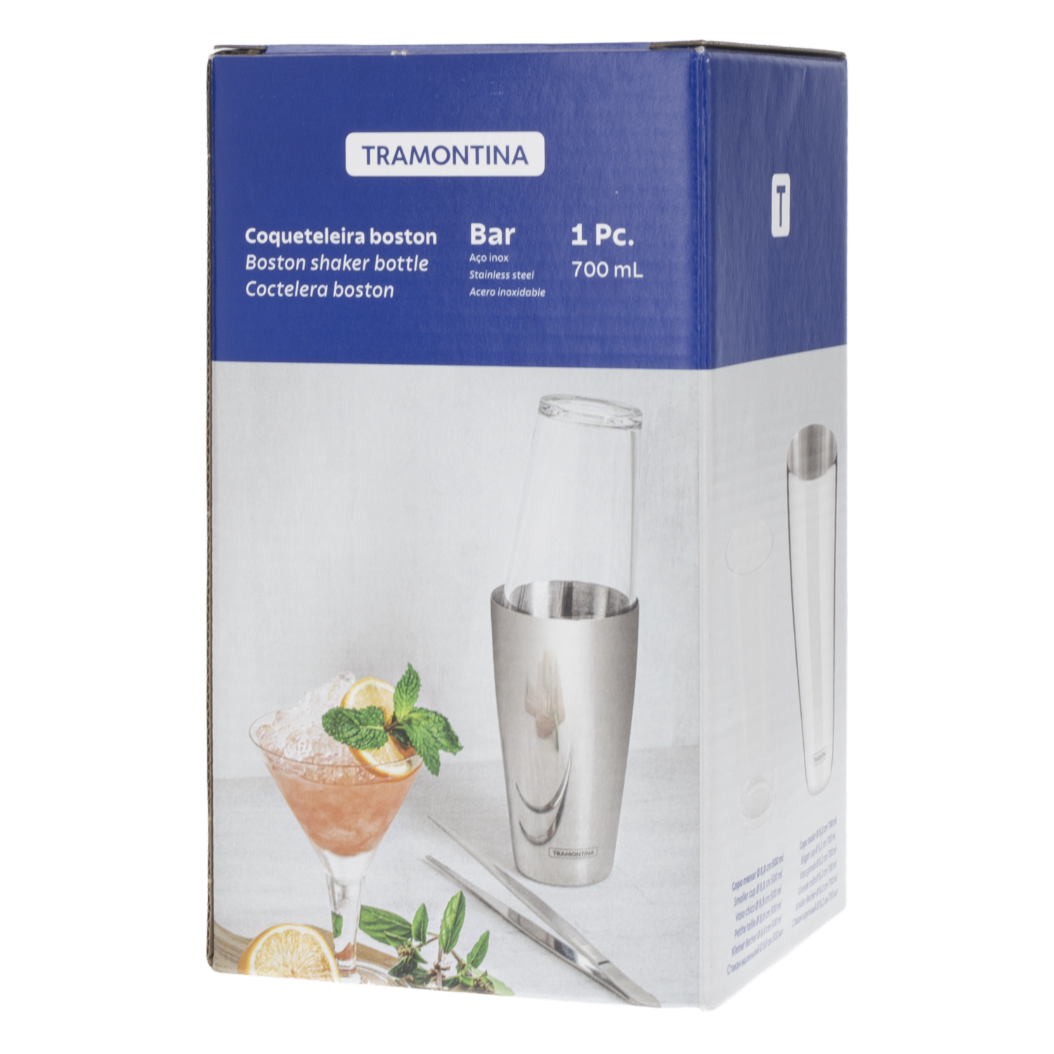 Coctelera Boston Con Tapa De Vidrio TRAMONTINA 700 Ml