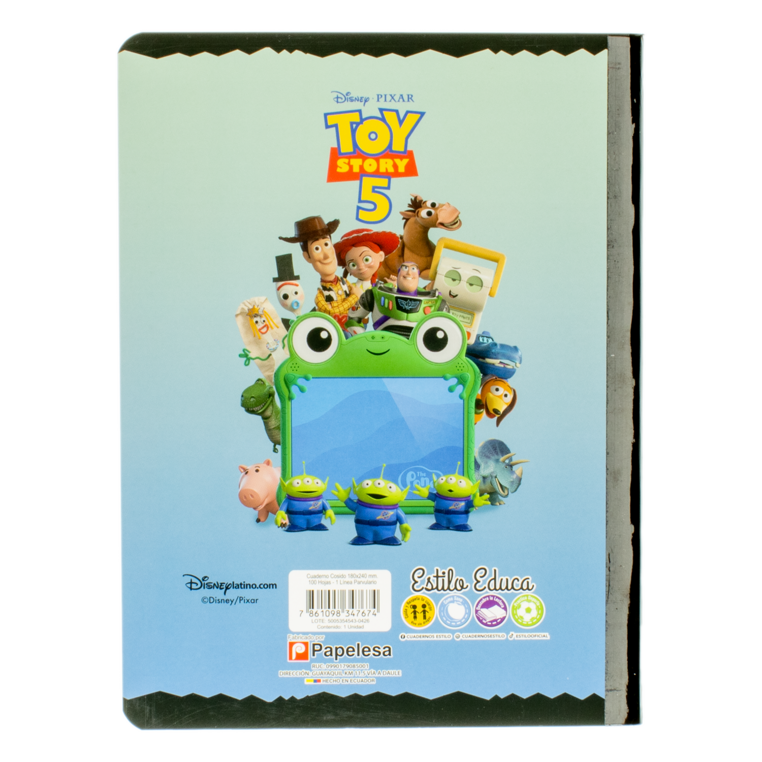 Cuaderno 100 Hojas Toy Story De 1 Línea ESTILO Cosido